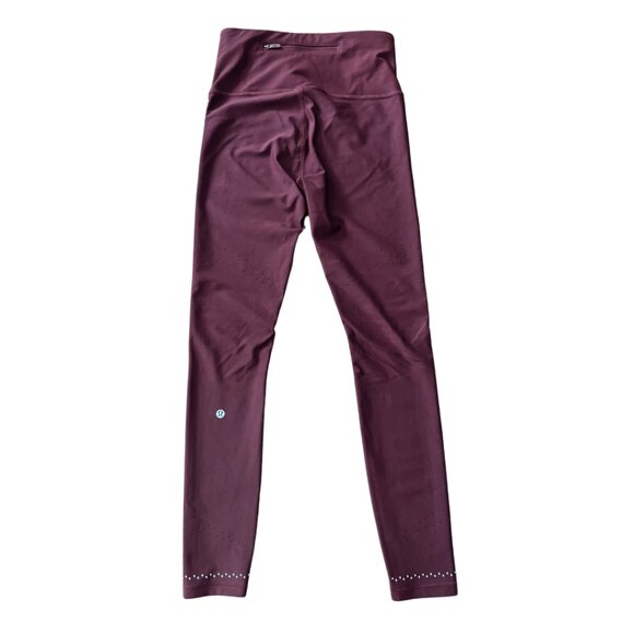 Lululemon Zoned In Tight Leggings 27" Garnet Maroon Plum Women's Size 8 - Picture 5 of 10